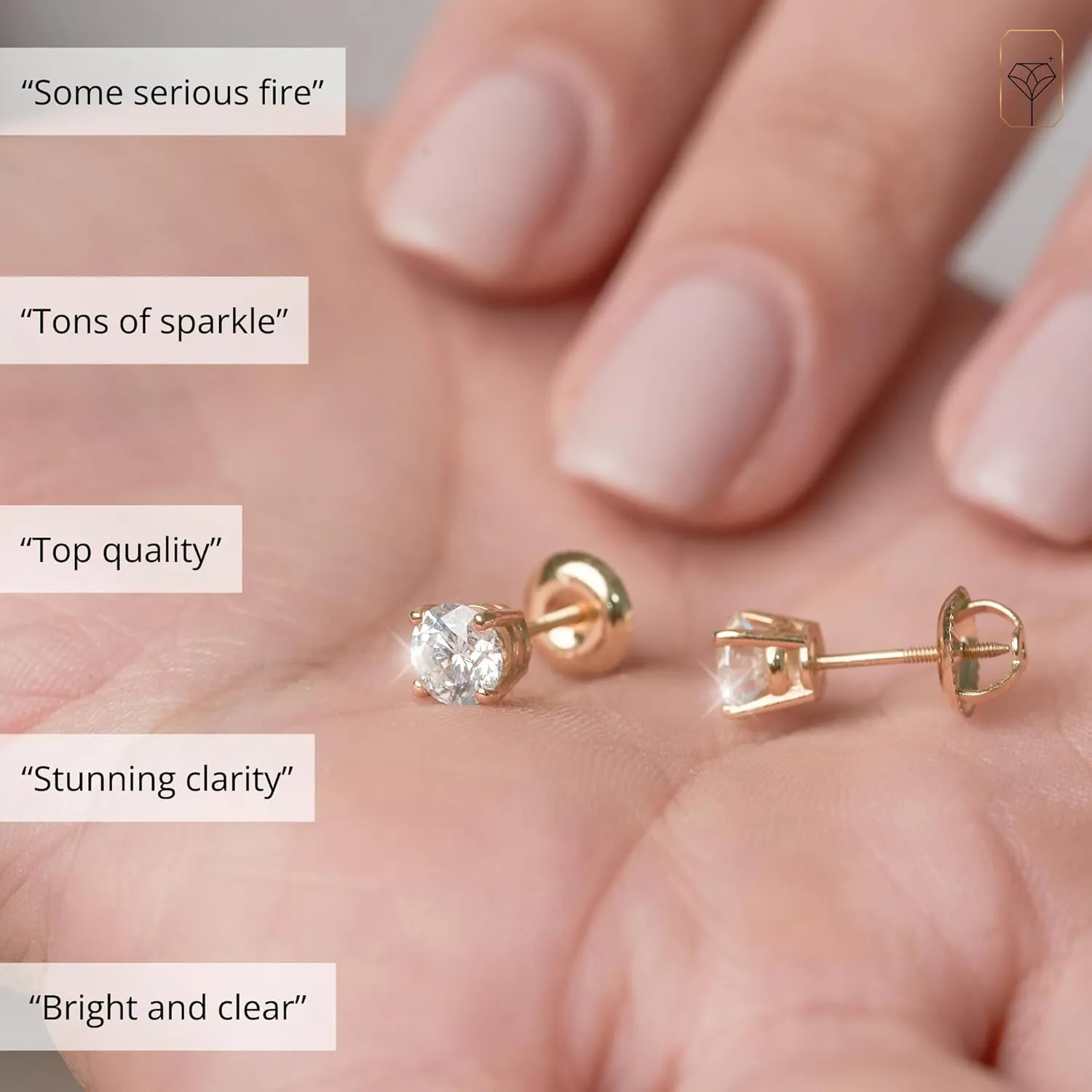 1/4-2 Carat IGI Certified Lab Grown Diamond Stud Earrings | Solitaire Real Diamonds Earring for Women in I-J Color & SI1-SI2 Clarity | 14K Gold Diamond Studs with Secure Backs by MAX   STONE