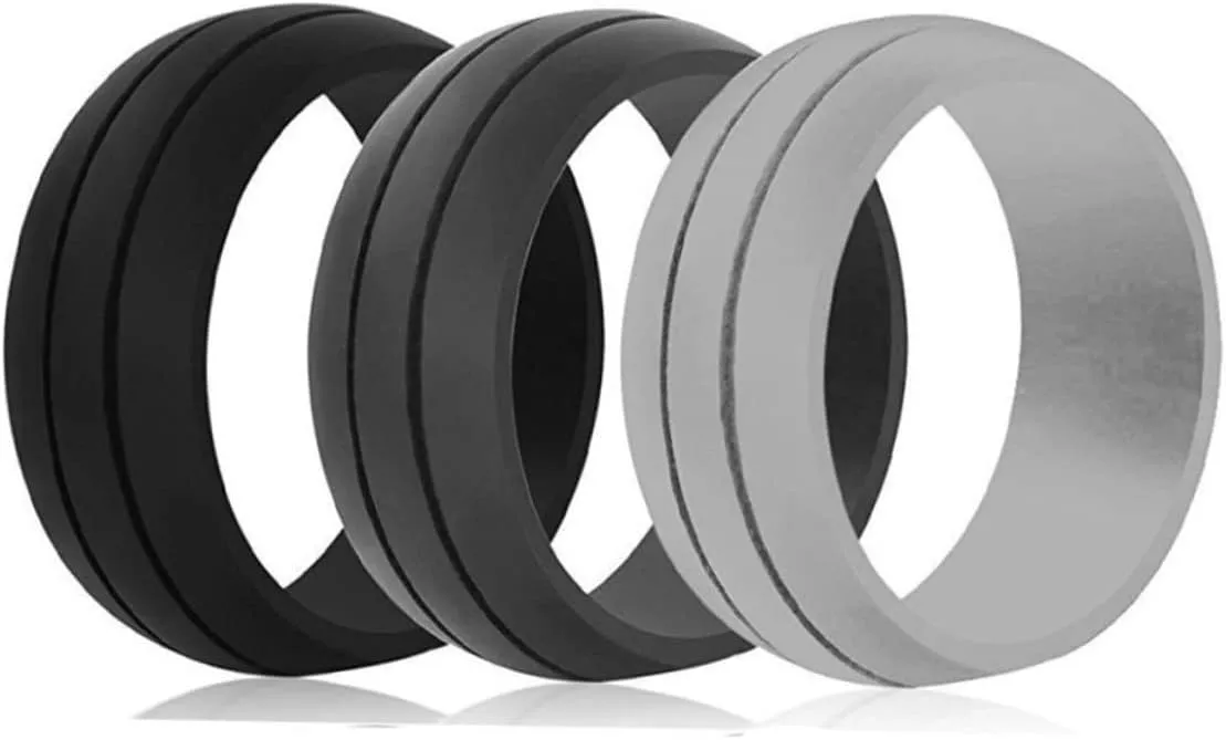 14 Pcs Men's Silicone Rings Silicone Wedding Band Silicone Womens Wedding Band Women Wedding Ring