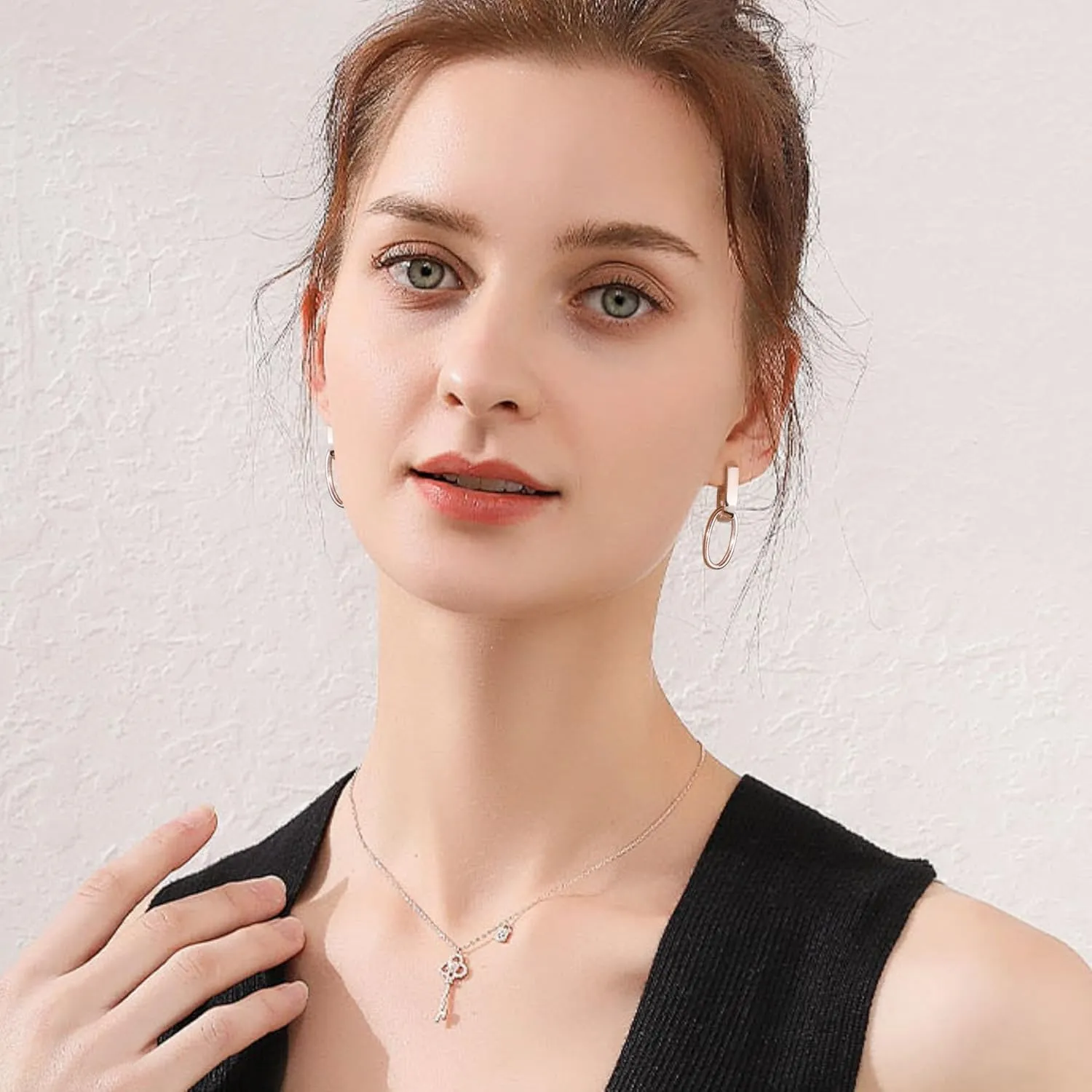 14K Gold Plated 925 Sterling Silver Dangle Earrings For Women Drop Earrings Small Sterling Silver Earrings Square Huggie Paperclip Dangly Hoop Silver Hoops Earrings Jewelry