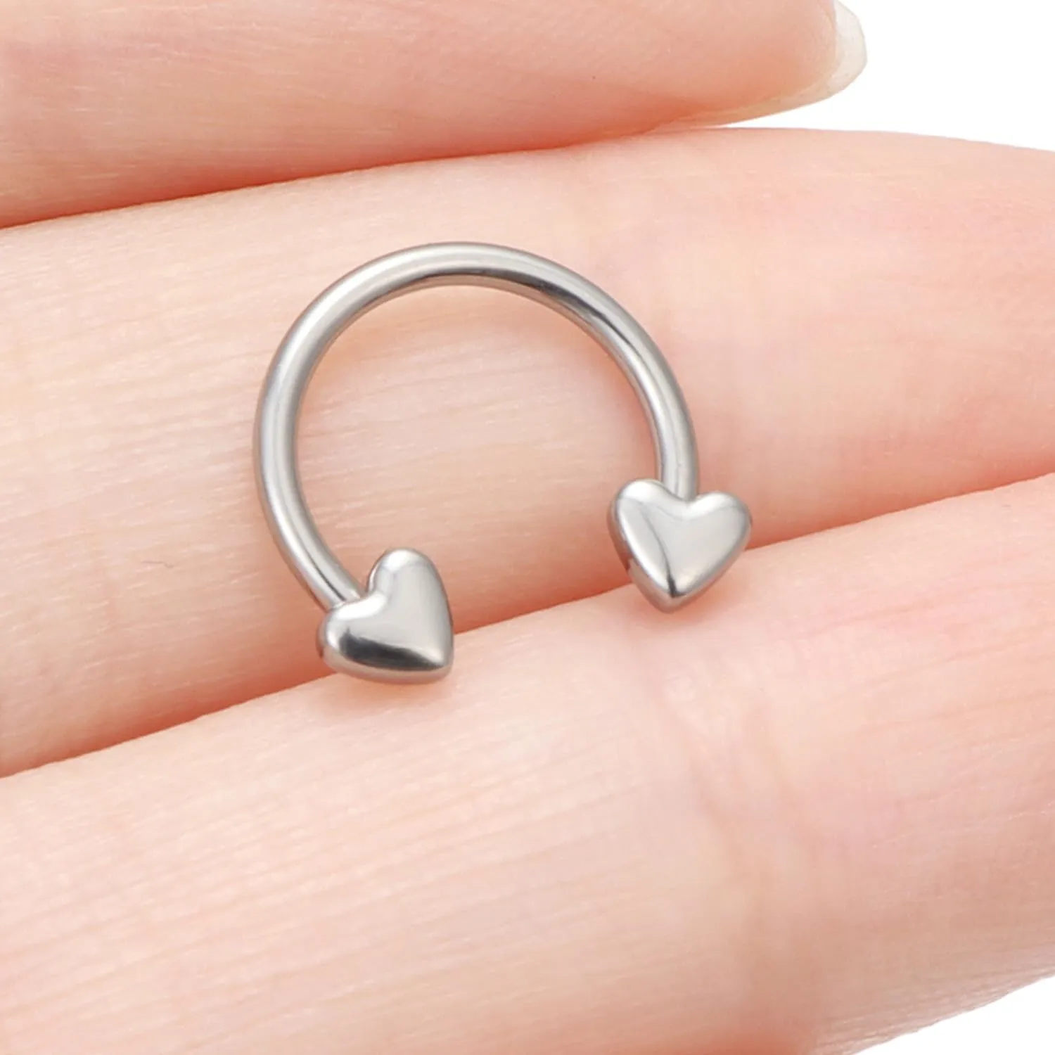 16G G23 Titanium Horseshoe Septum Rings Internally Threaded Septum Nose Rings Hoop Helix Daith Cartilage Tragus Earrings Eyebrow Body Piercing Jewelry for Women Men 8mm 10mm