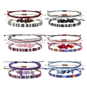 18 Pcs Boho Surfer Beach Bracelet Ankle Crystal Anklets Adjustable,Bracelets For Men, Handmade Hippie Braided Bracelets Waterproof, String Rope Ankle Bracelets Summer Woven Jewelry for Men Women
