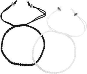 1Pair Handmade Thread Bracelets for Couples Matching His and Hers Bracelets Stylish Woven Friendship Bracelets for Boyfriend and Girlfriend Present