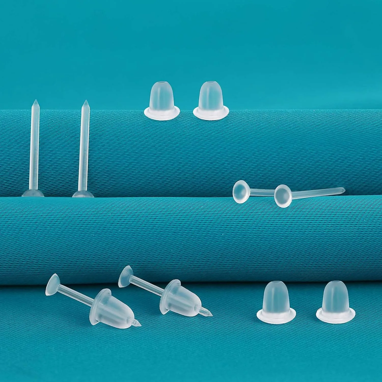 200pcs Sports Earrings - 3mm Clear, Invisible, Plastic for Sensitive Ears & Work