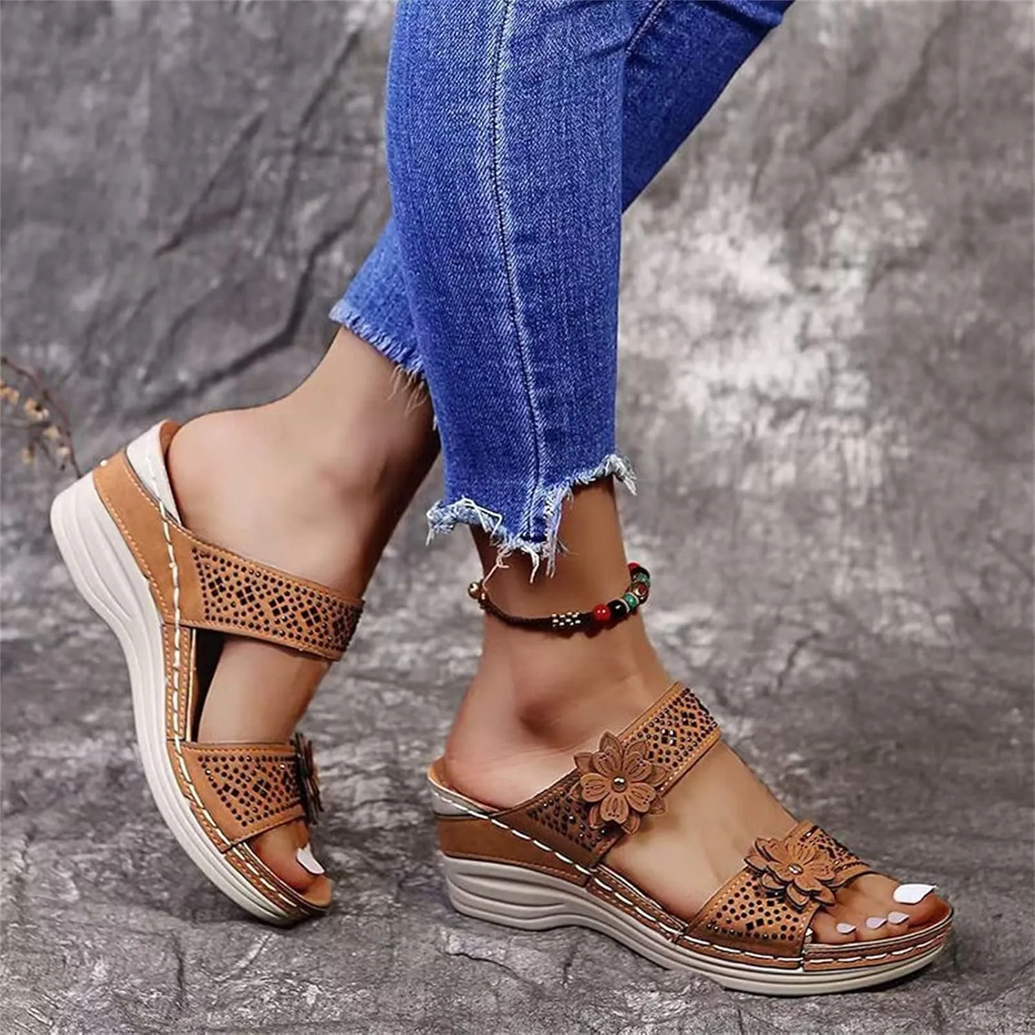 2024 Womens Wedge Sandals Dressy: Comfortable Orthopedic Sandals Summer Chunky Heels Fashion Walking Platform