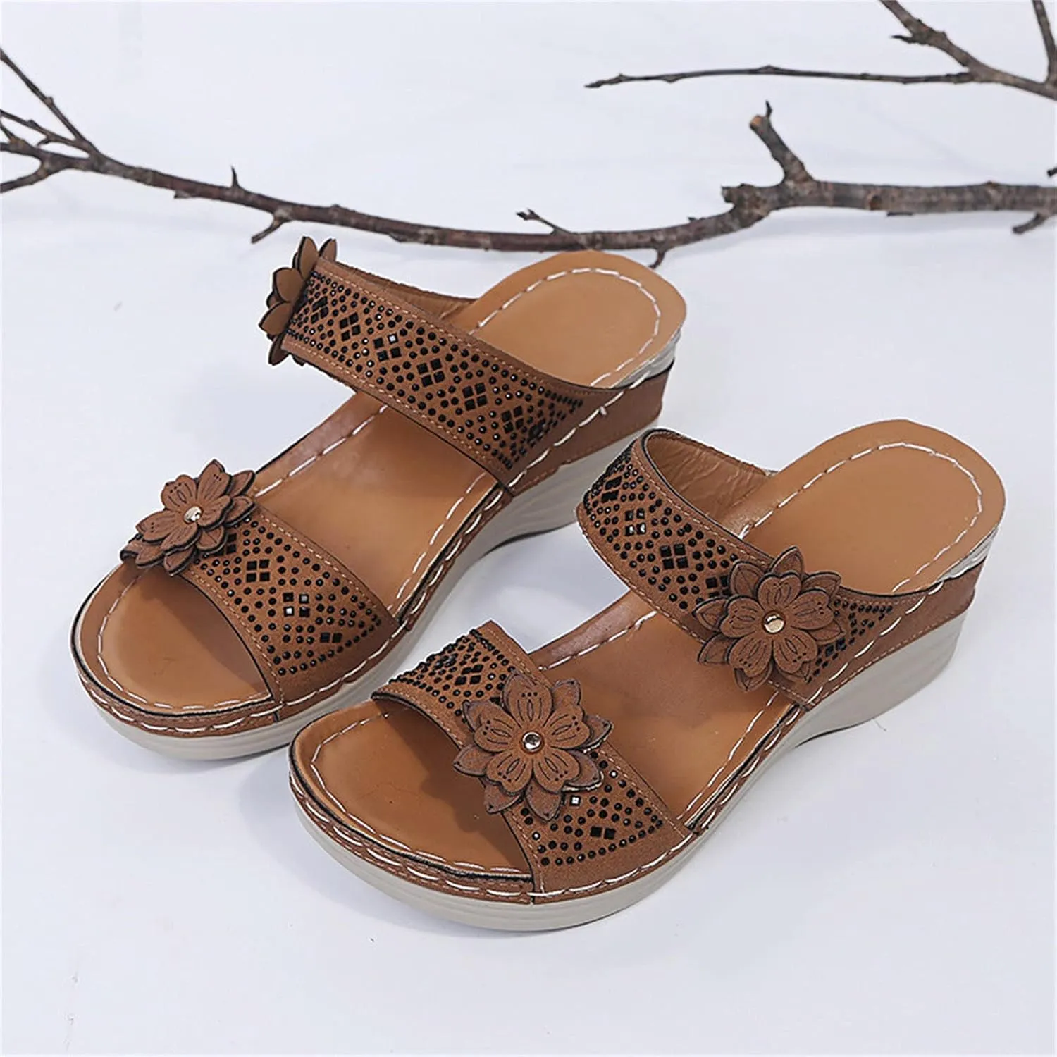 2024 Womens Wedge Sandals Dressy: Comfortable Orthopedic Sandals Summer Chunky Heels Fashion Walking Platform