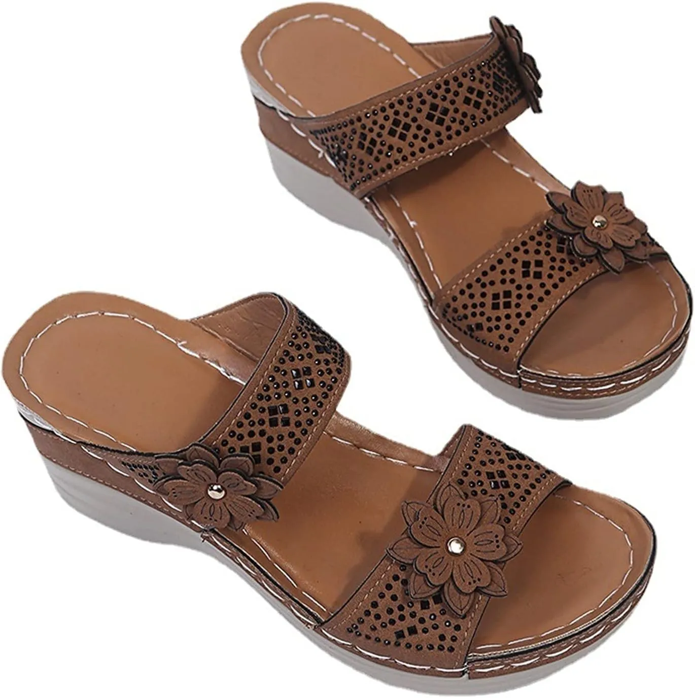 2024 Womens Wedge Sandals Dressy: Comfortable Orthopedic Sandals Summer Chunky Heels Fashion Walking Platform