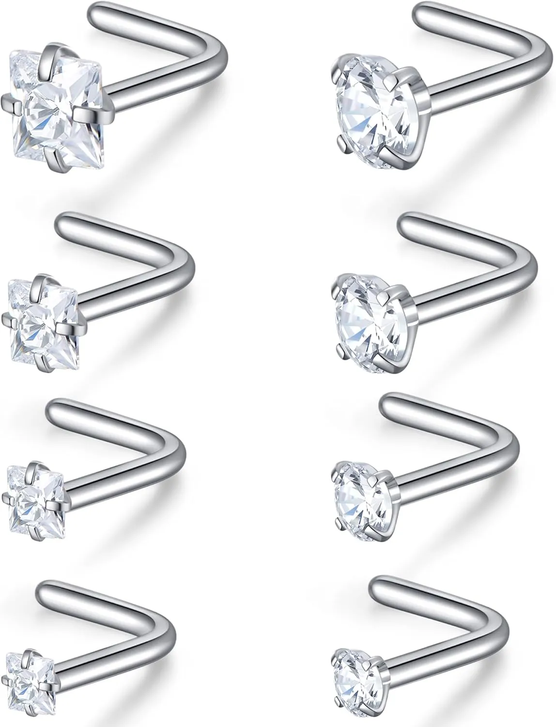 20G Nose Rings Studs Stainless Steel Nose Studs for Women Nose Piercing Jewelry