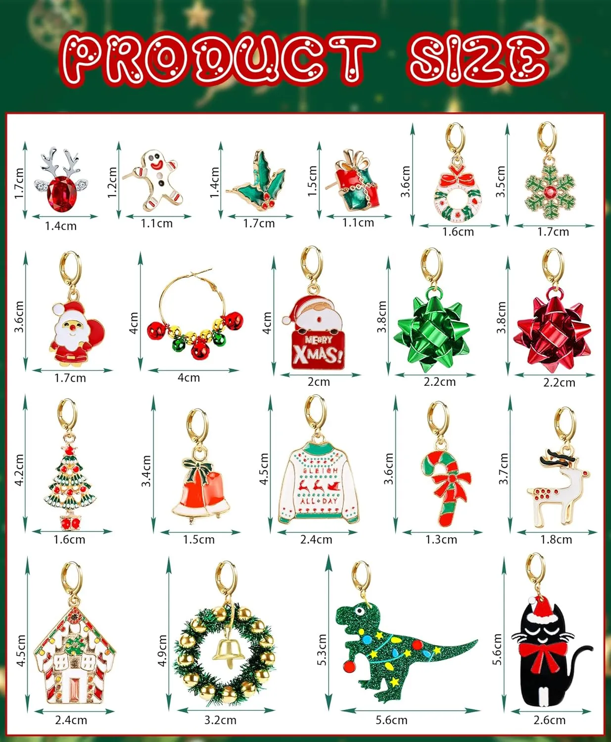 23 Pairs Christmas Earrings for Women Xmas Holiday Dangle Earrings Christmas Stud Tree Snowflake Bow Bells Light Earrings Bulk Cute Christmas Party Jewelry Gifts