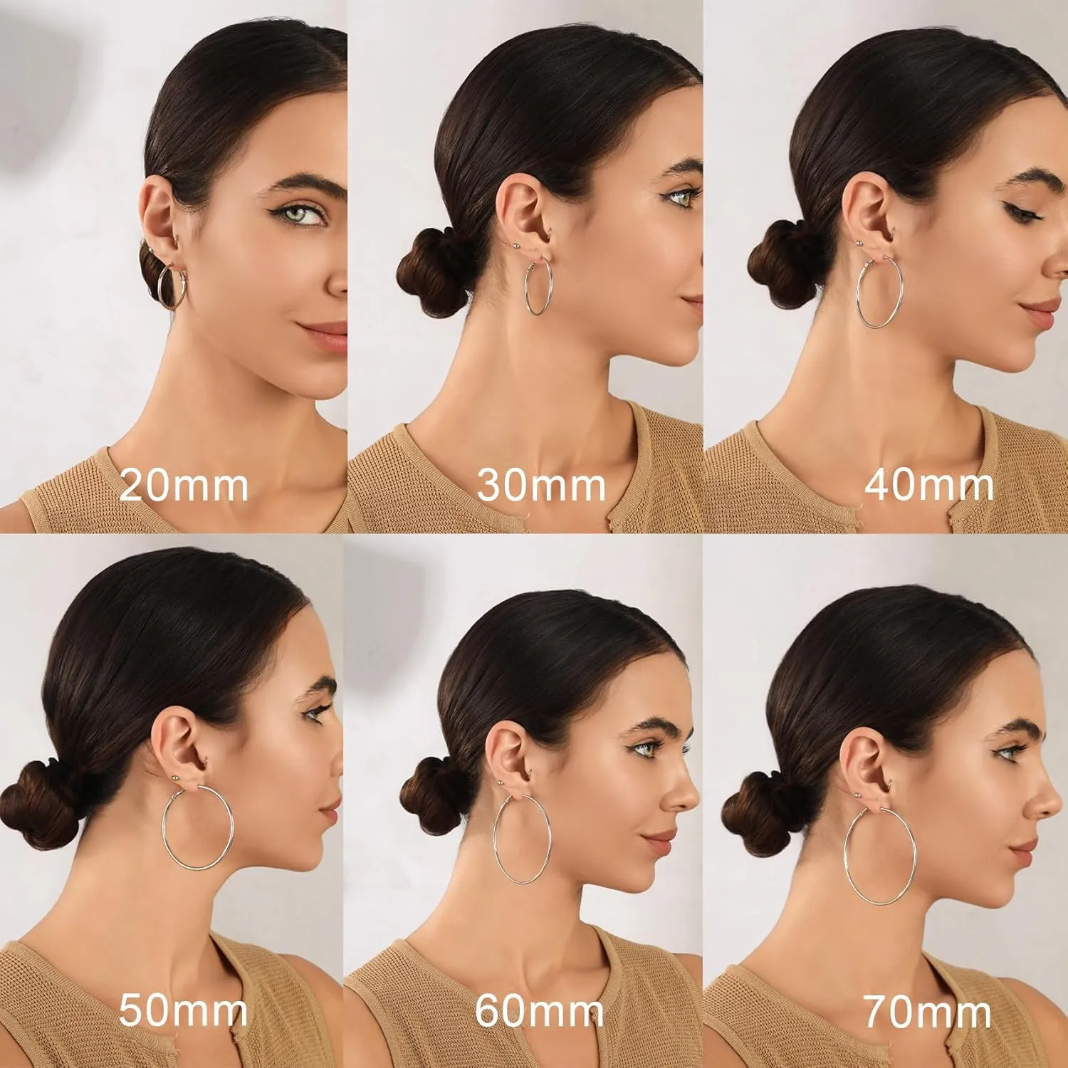 2mm Sterling Silver Big Hoop Earrings For Women - Large Hypoallergenic Circle Endless Thin Oversize Silver Hoops
