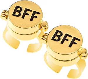 2Pcs Fourth generation SpongeBob SquarePants BFF Rings,upgraded to magnetic buckle and bettle Rotating bearings SpongeBob BFF Rings,for Best Friends Gold Cartoon Anime Aesthetic Rings Cute Rings
