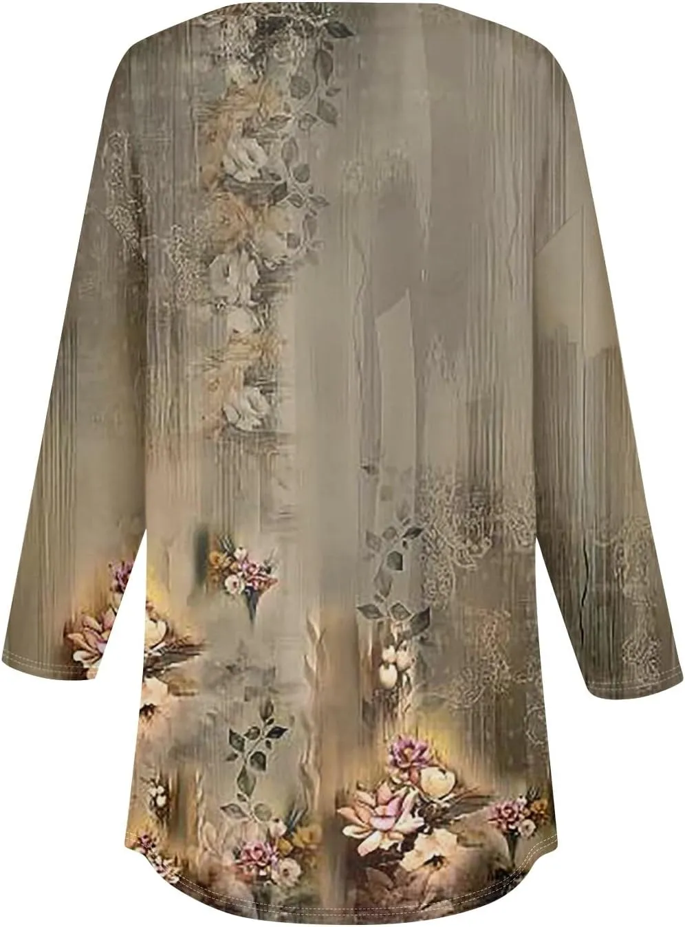3/4 Length Sleeve Womens Tops 2025 Spring Summer Henley Neck Trendy Shirts Loose Fit Dressy Casual Blouses