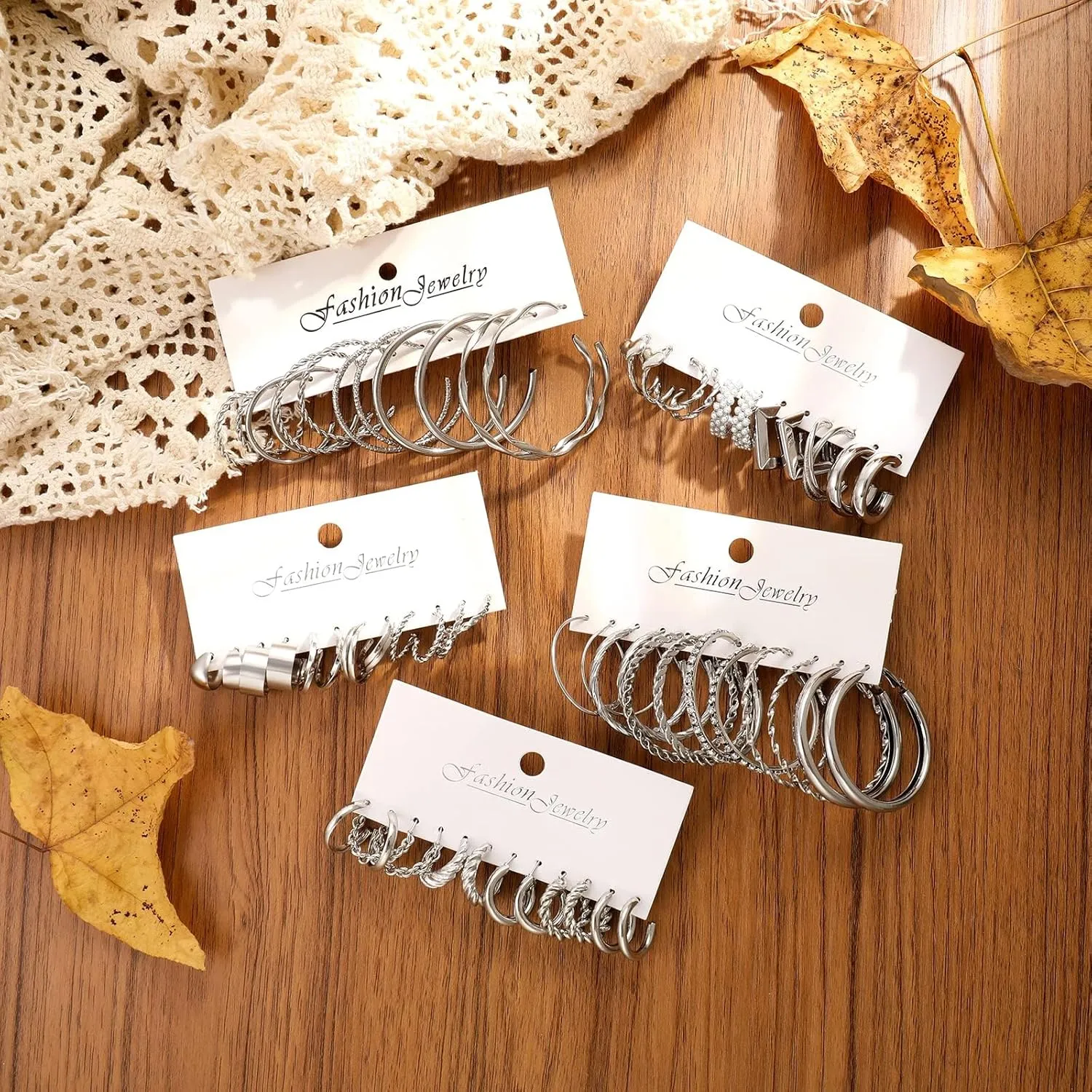 36 Pairs Gold Hoop Earrings Set for Women Multipack, Hypoallergenic Chunky Chain Twisted Hoop Earrings Pack, Fashion Dangle Earrings Jewelry for Gift