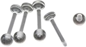 4 Pc Clear Acrylic 14g 1/2" Short Length 4mm Ball Tongue Rings Piercing Retainer No Metal