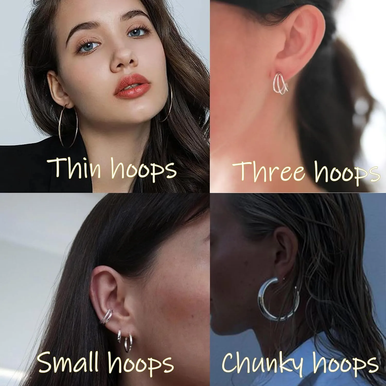 46 Pairs Gold Hoop Earrings Set for Women, Fashion Hypoallergenic Chunky Twisted Pearl Stud Earrings Multipack, Small Big Hoops Earring Packs Trendy for Christmas Birthday Party Jewelry Gift