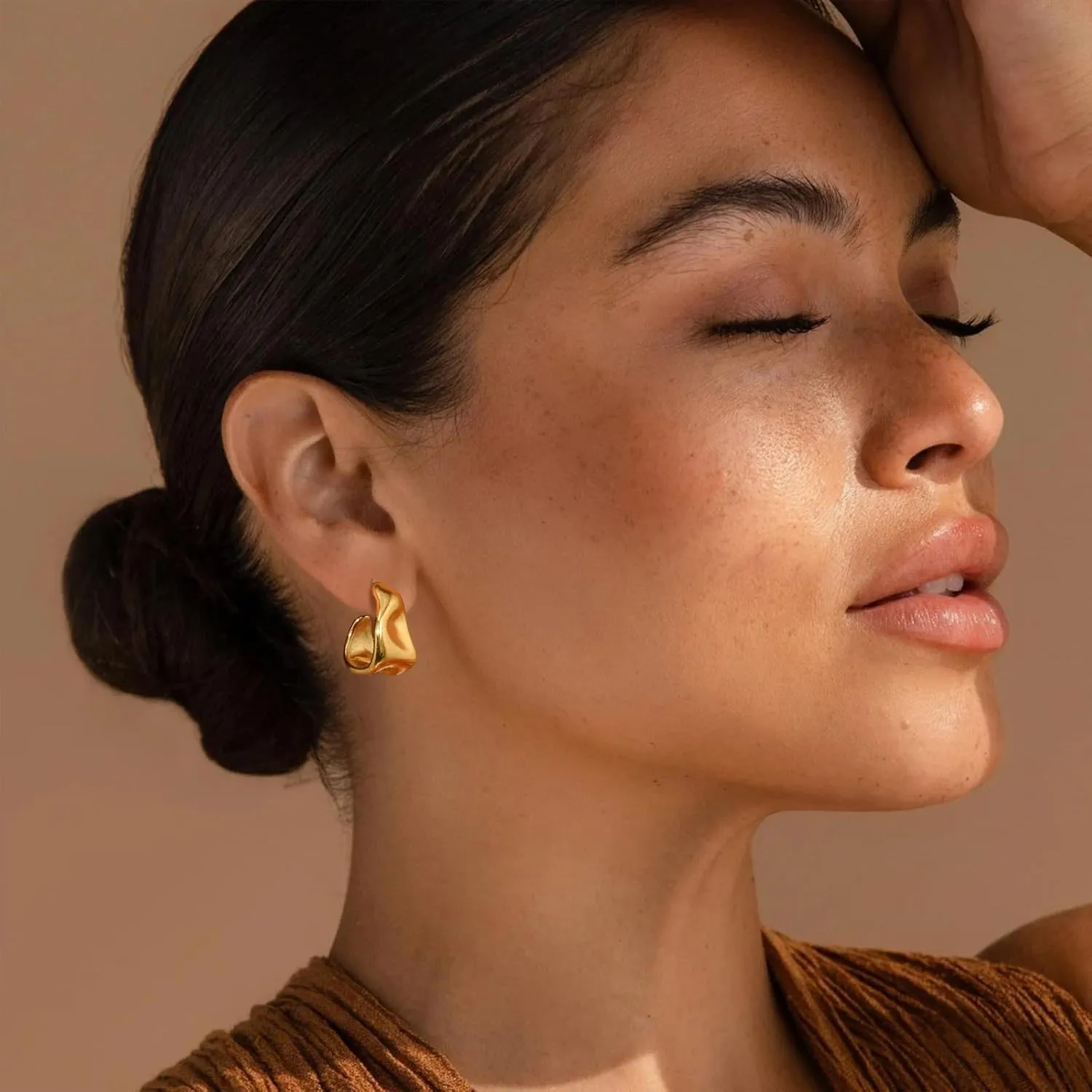 6 Pairs Gold Dangle Earrings for Women, 14K Gold Plated Earrings Geometric Knot Drop Huggie Earrings Trendy Jewelry Gifts