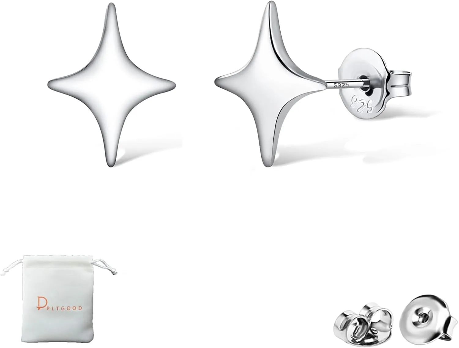 925 Sterling Silver Studs Earrings for Women Star Stud Earring Hypoallergenic Silver Stud Earrings Dainty Star Earrings for Women