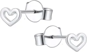 AoedeJ Minimalist Heart Stud Earrings Sterling Silver Earrings Small Heart Earrings