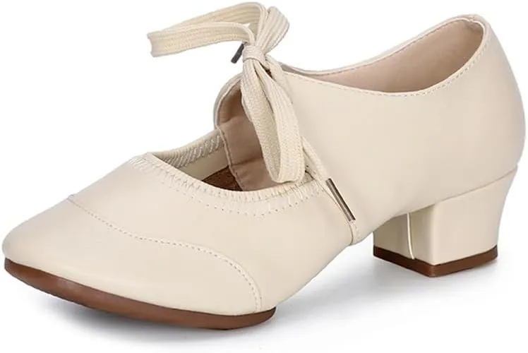 AOQUNFS Womens Dance Sneakers Ballroom Lace-up Modern Salsa Latin Jazz Practice Dance Shoes,YMJ-215