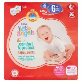 ASDA Little Angels Comfort & Protect 6  32 Nappy Pants
