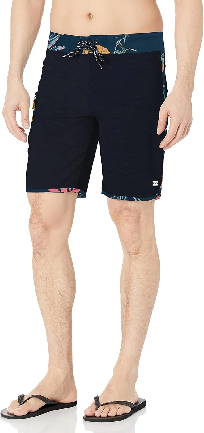 Billabong Men's Standard 73 Line Up Pro Boardshorts, 4-Way Performance Stretch, 19 Inch Outseam