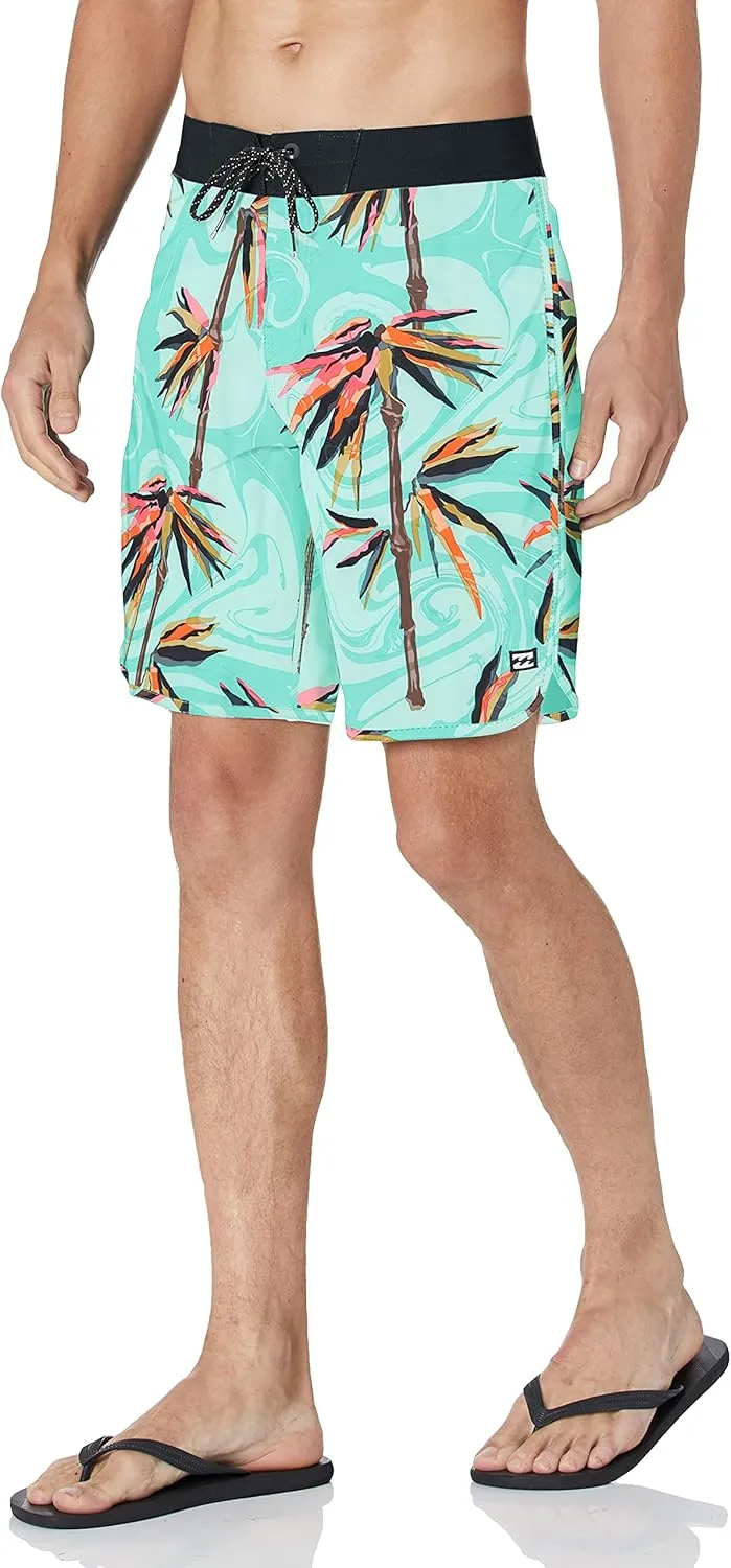 Billabong Men's Standard 73 Line Up Pro Boardshorts, 4-Way Performance Stretch, 19 Inch Outseam