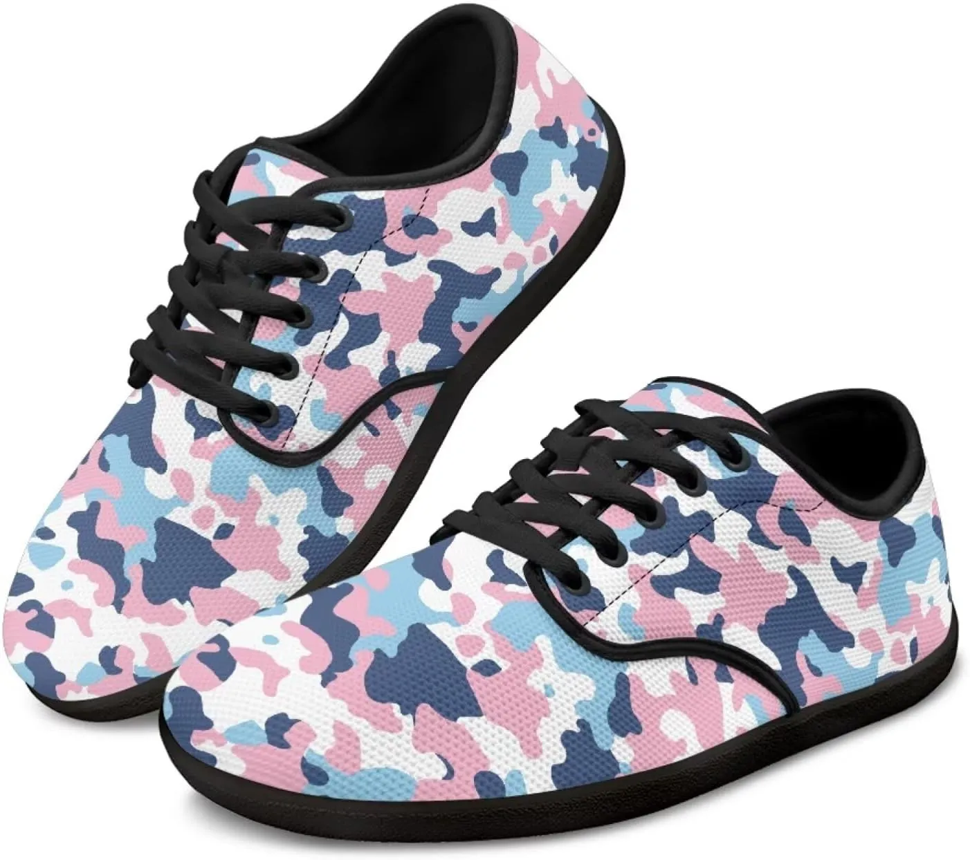 Binienty Women's Wide Toe Walking Shoes Lace Up Minimalist Barefoot Sneakers Non Slip Tennis Shoes