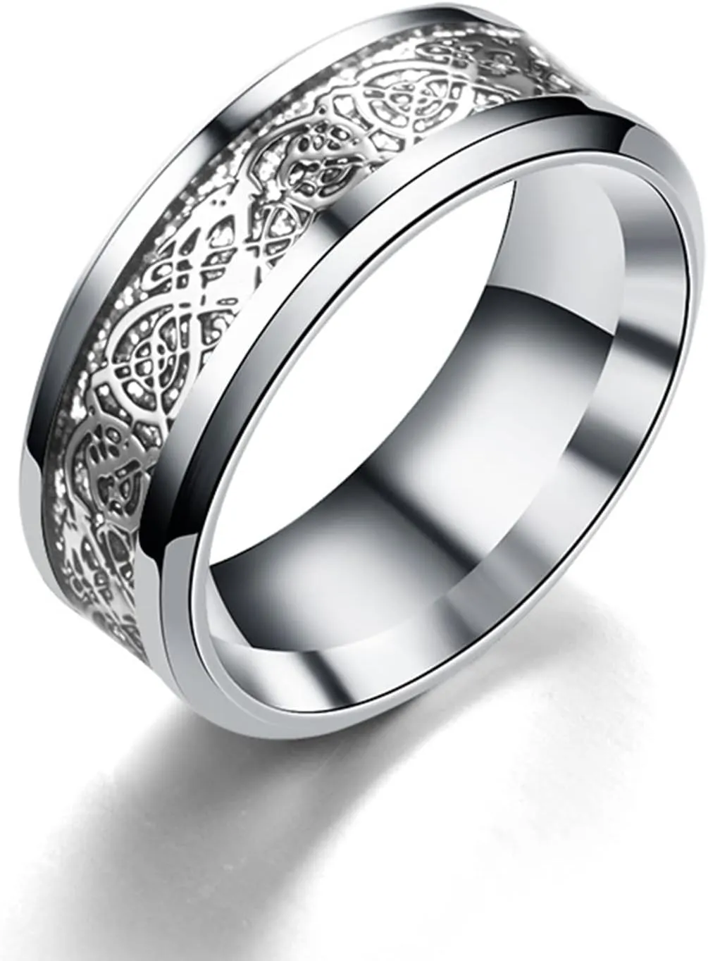 Black Titanium Stainless Steel Ring for Women,Classical Couple Wedding Engagement Band Ring Valentine's Day Jewelry Gift