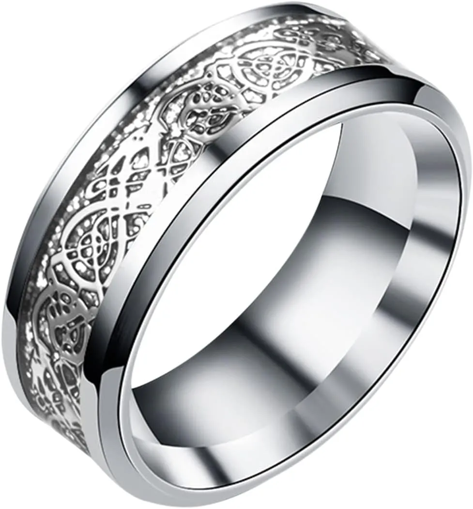 Black Titanium Stainless Steel Ring for Women,Classical Couple Wedding Engagement Band Ring Valentine's Day Jewelry Gift