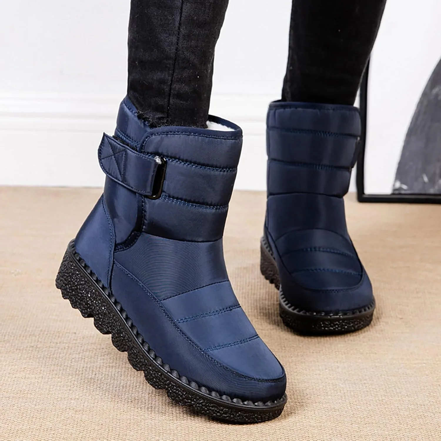 Botas De Invierno Para Mujer Elegantes Con Tacon Botas Invierno Para Mujer White Snow Boots for Women Fuzzy Boots Womens Snow Shoes Waterproof of Today