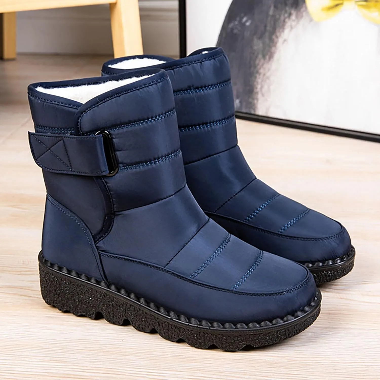 Botas De Invierno Para Mujer Elegantes Con Tacon Botas Invierno Para Mujer White Snow Boots for Women Fuzzy Boots Womens Snow Shoes Waterproof of Today