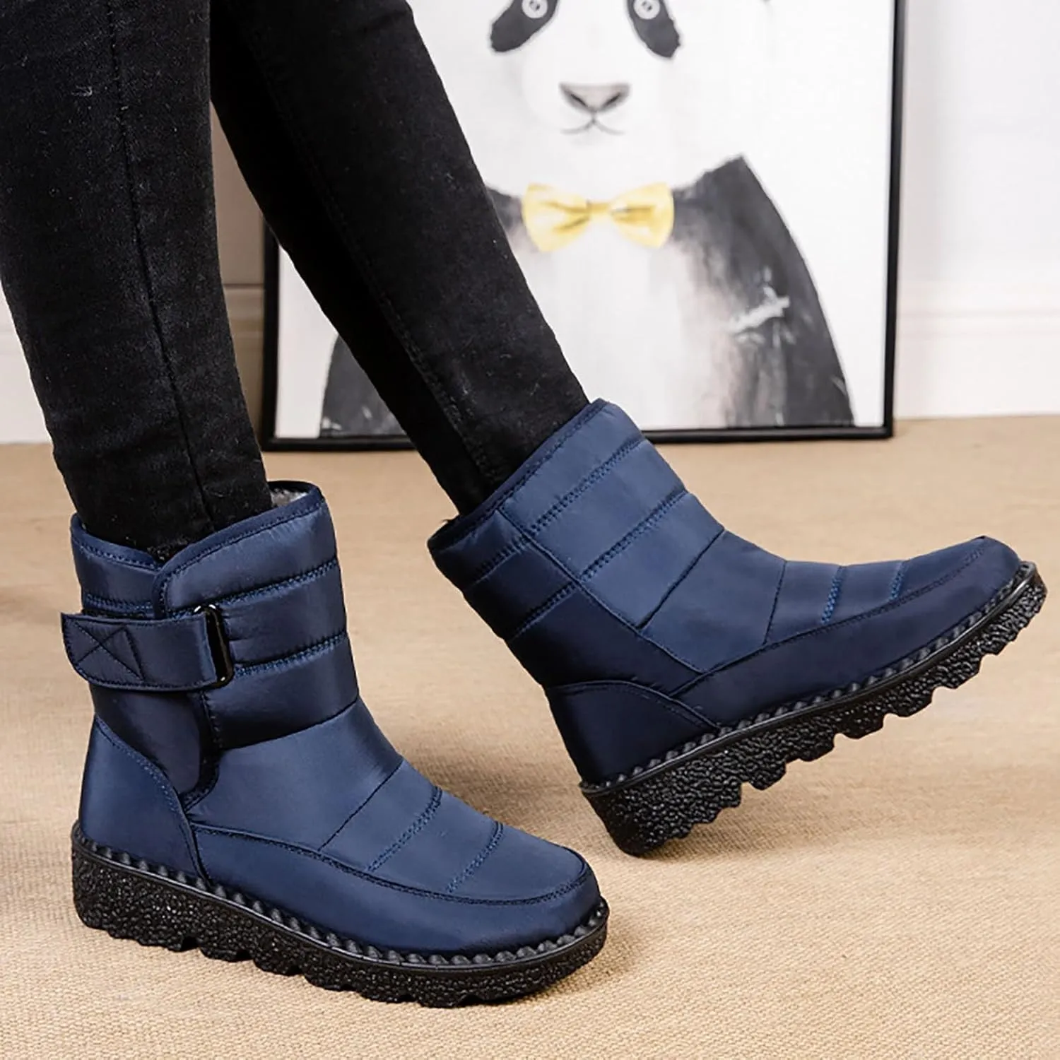 Botas De Invierno Para Mujer Elegantes Con Tacon Botas Invierno Para Mujer White Snow Boots for Women Fuzzy Boots Womens Snow Shoes Waterproof of Today