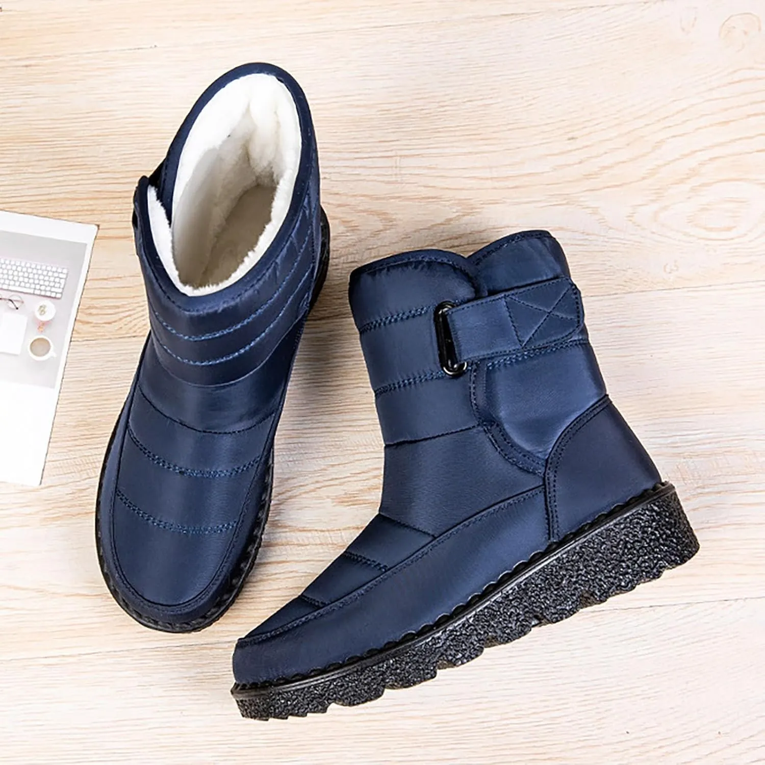 Botas De Invierno Para Mujer Elegantes Con Tacon Botas Invierno Para Mujer White Snow Boots for Women Fuzzy Boots Womens Snow Shoes Waterproof of Today