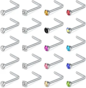 Briana Williams 18G 20G Nose Rings for Women Nose Piercings Nose Rings Hoops Nose Studs Surgical Steel Nose Ring Silver Gold Nose Piercing Jewelry