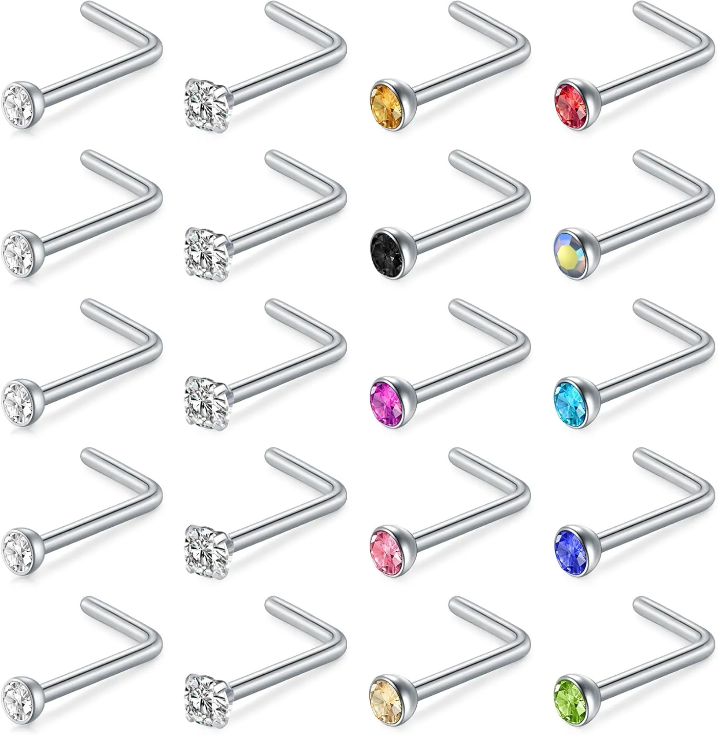 Briana Williams 18G 20G Nose Rings for Women Nose Piercings Nose Rings Hoops Nose Studs Surgical Steel Nose Ring Silver Gold Nose Piercing Jewelry