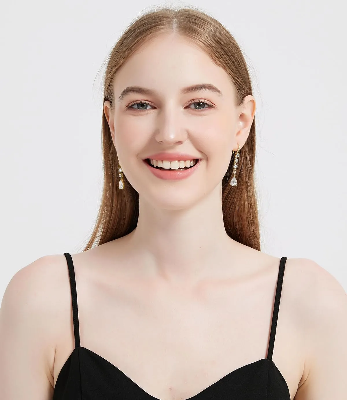 Bride Bridesmaid Teardrop Long Dangle Earrings for Women Trendy Hook Dangling Earrings Fit Wedding Prom Halloween Christmas Gifts