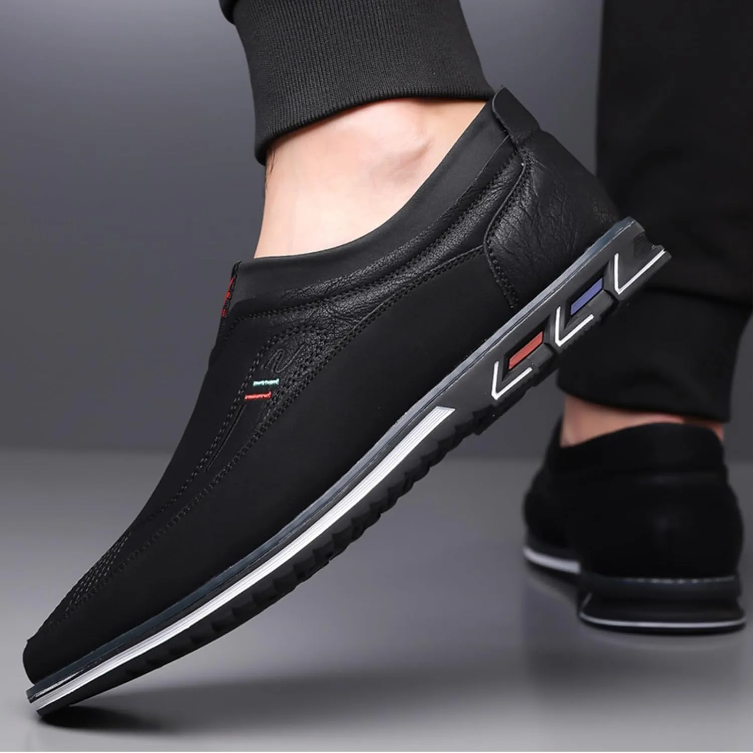 Buybuymen Orthopedic Shoes, Buybuymen Men's Fashion Orthopedic Shoes, Slip-on Fashion Oversized Loafers Oxford Shoes