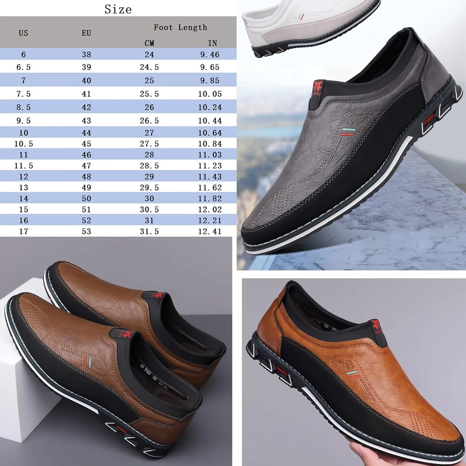 Buybuymen Orthopedic Shoes, Buybuymen Men's Fashion Orthopedic Shoes, Slip-on Fashion Oversized Loafers Oxford Shoes