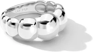 Chunky Dome Rings for Women and Men Cute Fat Puffy Statement Thumb Band High Polished Comfort Bubble Stackable Ring Size 5-10Gold and Silver