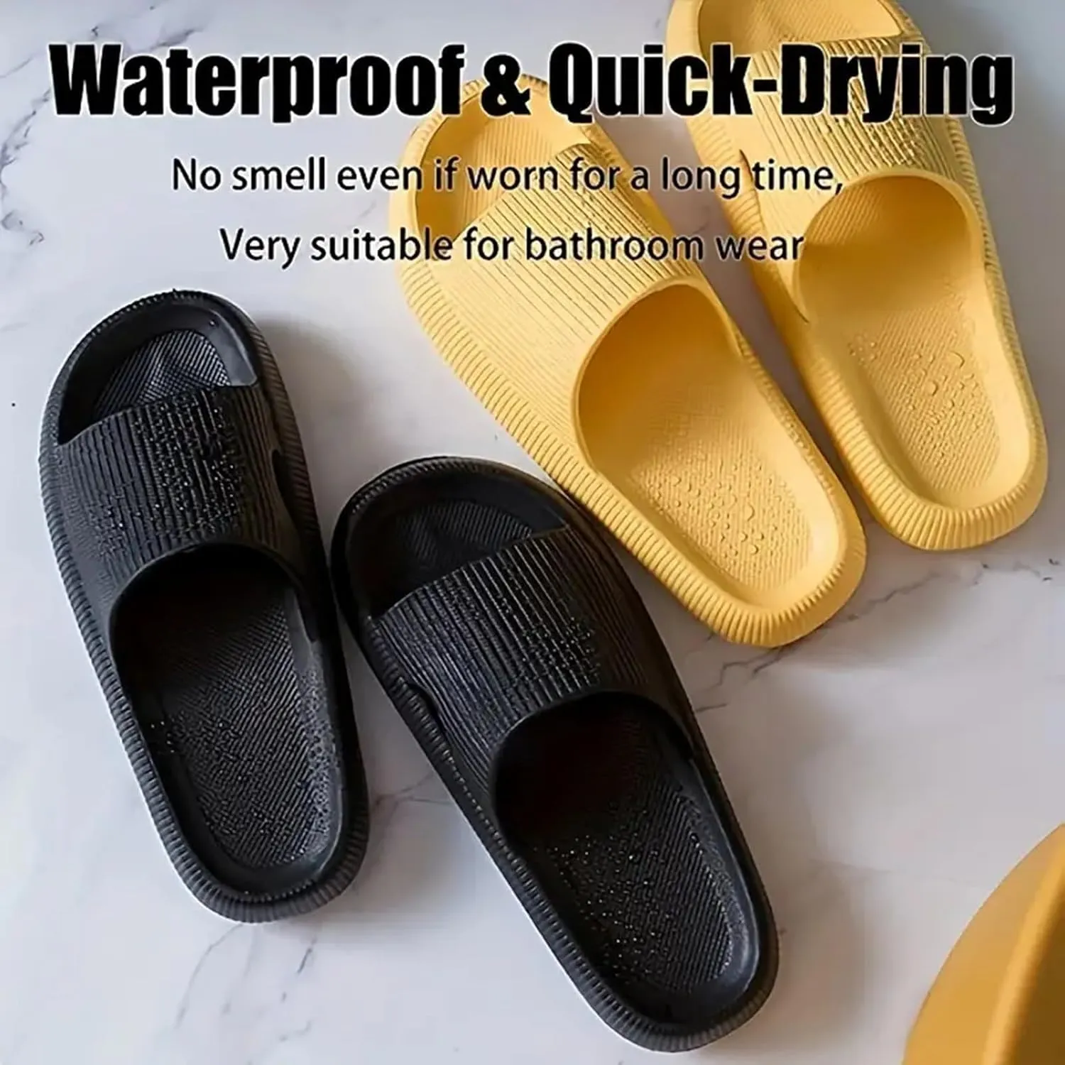 Cloud Slippers for Women Platform Heel Non Slip Sandals Lightweight Comfy House Slippers Casual Indoor Shower Shoes Bathroom Slides