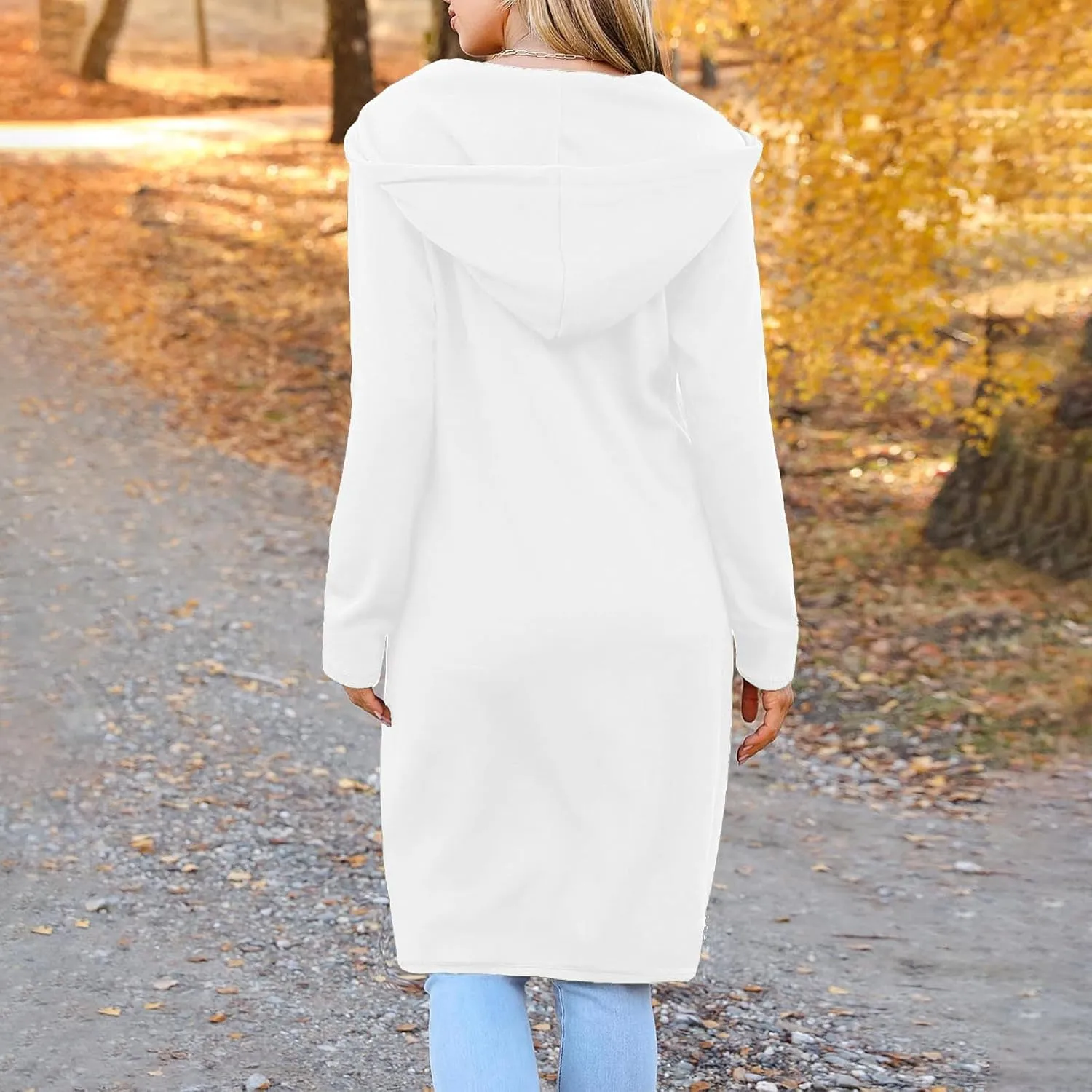 Coats for Women Zip Up Long Sleeve Oversized Hoodies Casual Lightweight Fleece Jackets with Pockets Outerwear