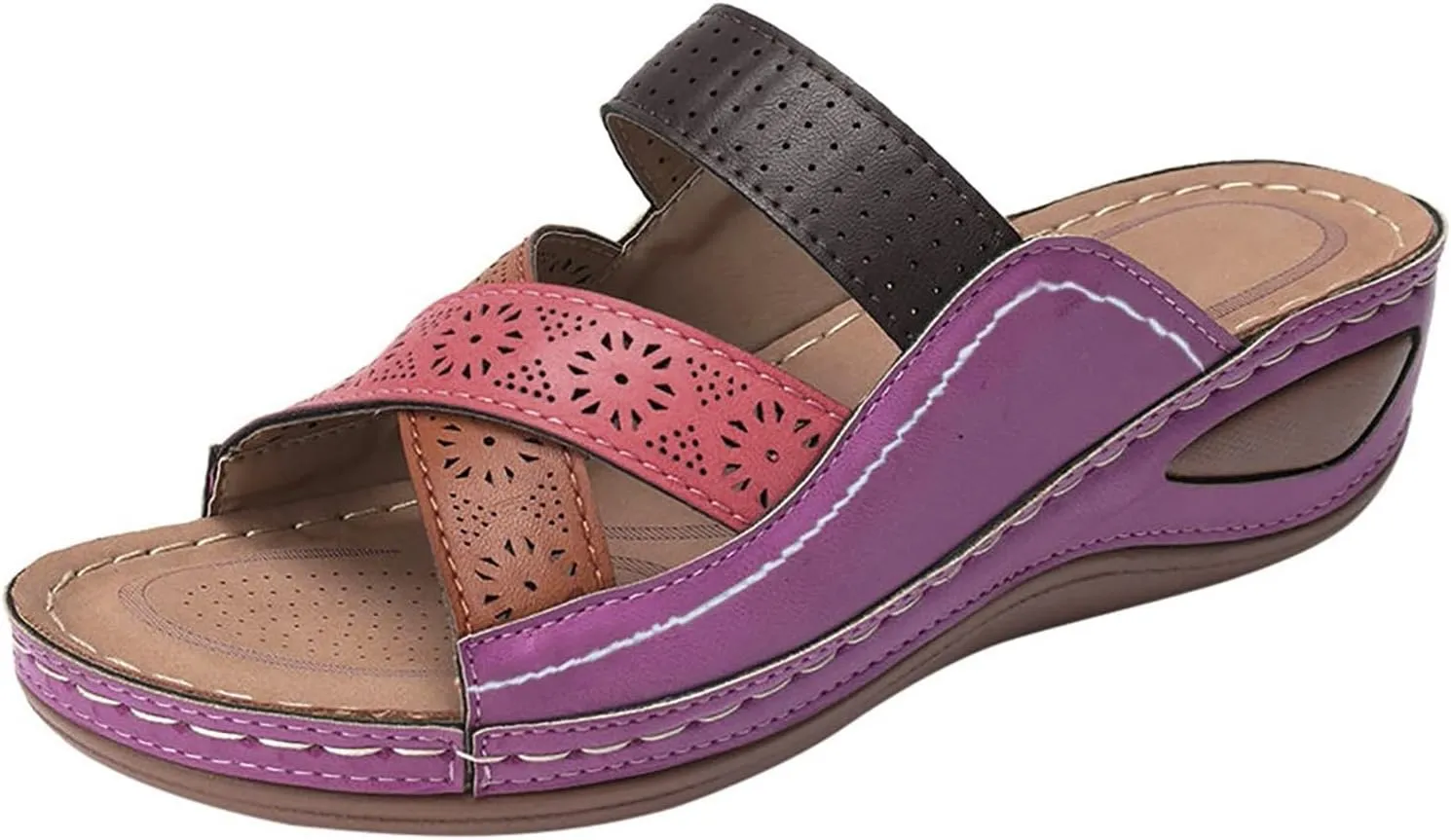 Comfortable Slip on Wedge Slide Sandals for Women Women's Casual Summer Wedge Heels Shoes Party Dress Sandals