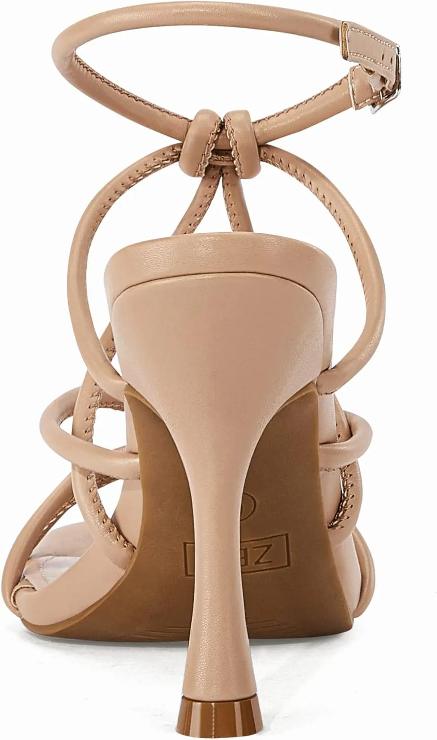 Coutgo Womens Strappy Heels Sandals Kitten Heeled Square Toe Ankle Strap Buckle Gladiator Stilettos Dress Party Shoes