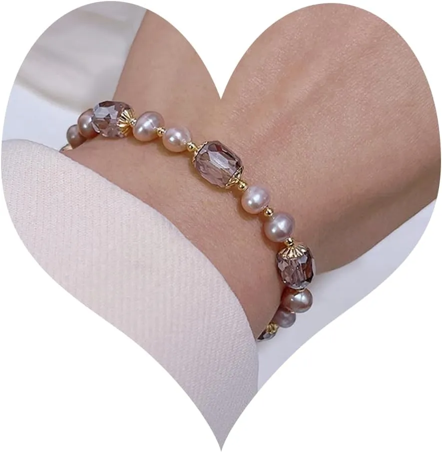Crystal Bracelets for Women Adjustable Beaded Bracelets for Mother Boho Bracelets Butterfly Pendant Bangle Jewelry
