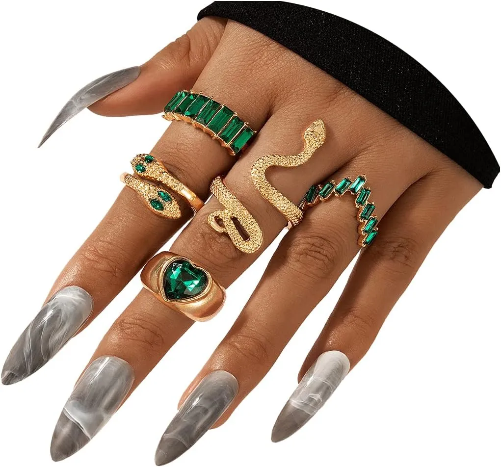 CSIYANJRY99 Gold Snake Rings Set Snake Knuckle Rings for Women Medusa Jewelry Egyptian Accessories Finger Rings Boho Vintage Stacking Rings