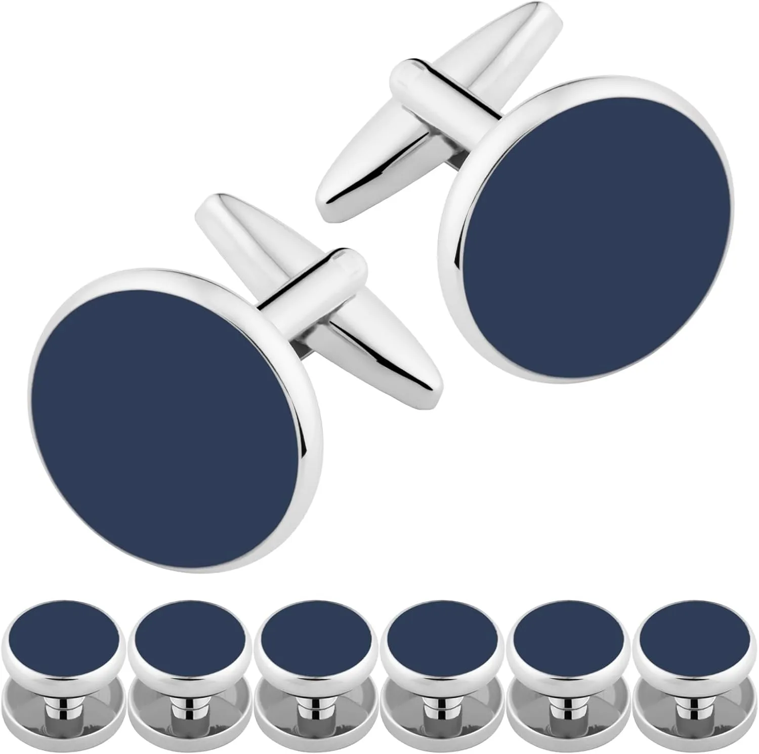 Cufflinks for Men and Tuxedo Shirt Studs Set with Gift Box Stainless Steel Cufflinks