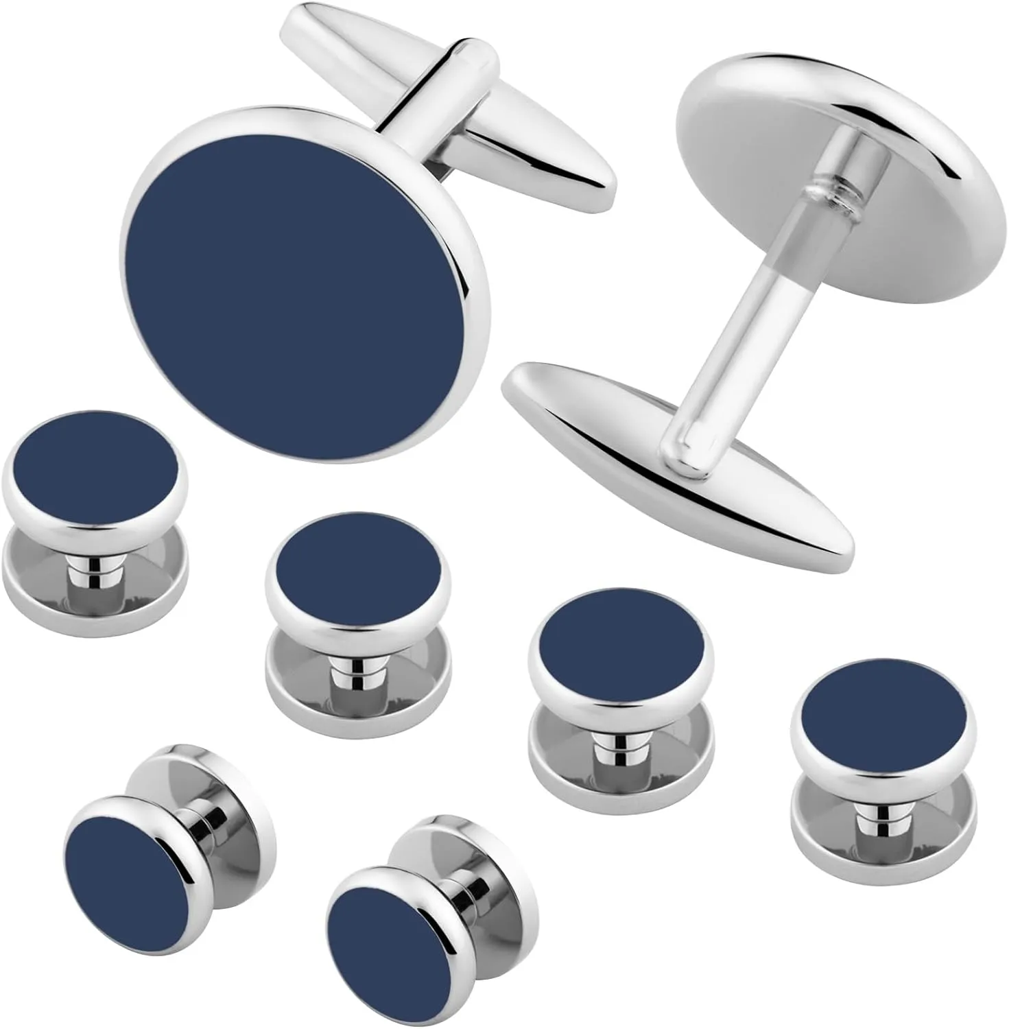 Cufflinks for Men and Tuxedo Shirt Studs Set with Gift Box Stainless Steel Cufflinks