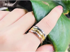 Custom Stackable Rings for Women Promise Rings for Her Custom Engraving Eternity Band Pinky Faith Hope Love Ring Gold Stacking Pinky Rings,Size 5 to 11