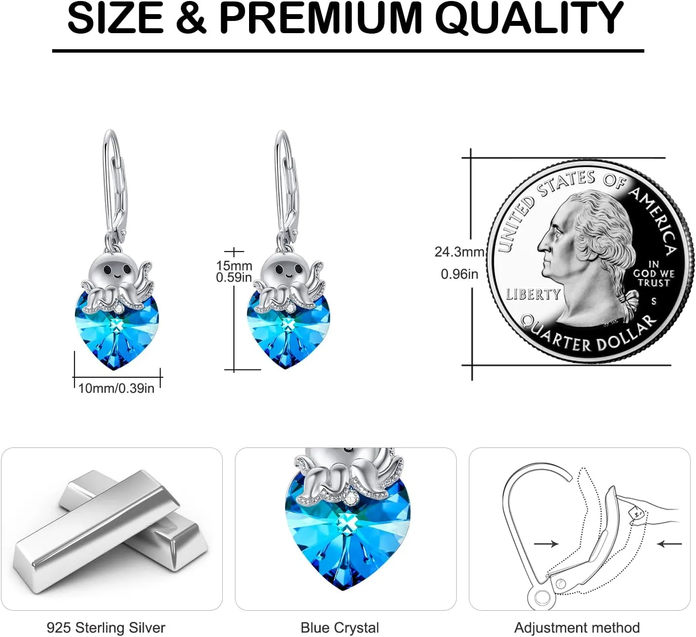 Dolphin/Octopus/Seahorse Earrings S925 Sterling Silver Ocean Animal Earrings,Summer Beach Ocean Earrings Jewelry Birthday Graduation Gift for Women Girls