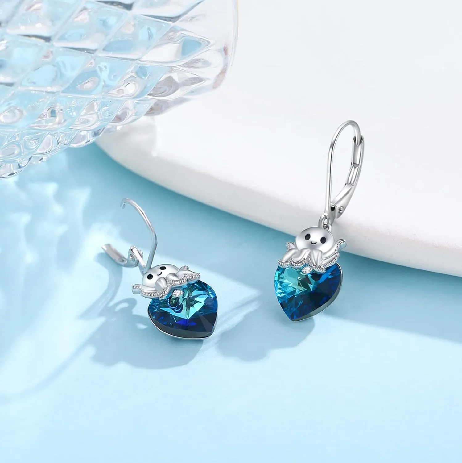 Dolphin/Octopus/Seahorse Earrings S925 Sterling Silver Ocean Animal Earrings,Summer Beach Ocean Earrings Jewelry Birthday Graduation Gift for Women Girls