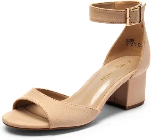 DREAM PAIRS Womens Heel Ssandals, Chunkle Fashion Low Heel Pump Ankle Strap Dress Sandal